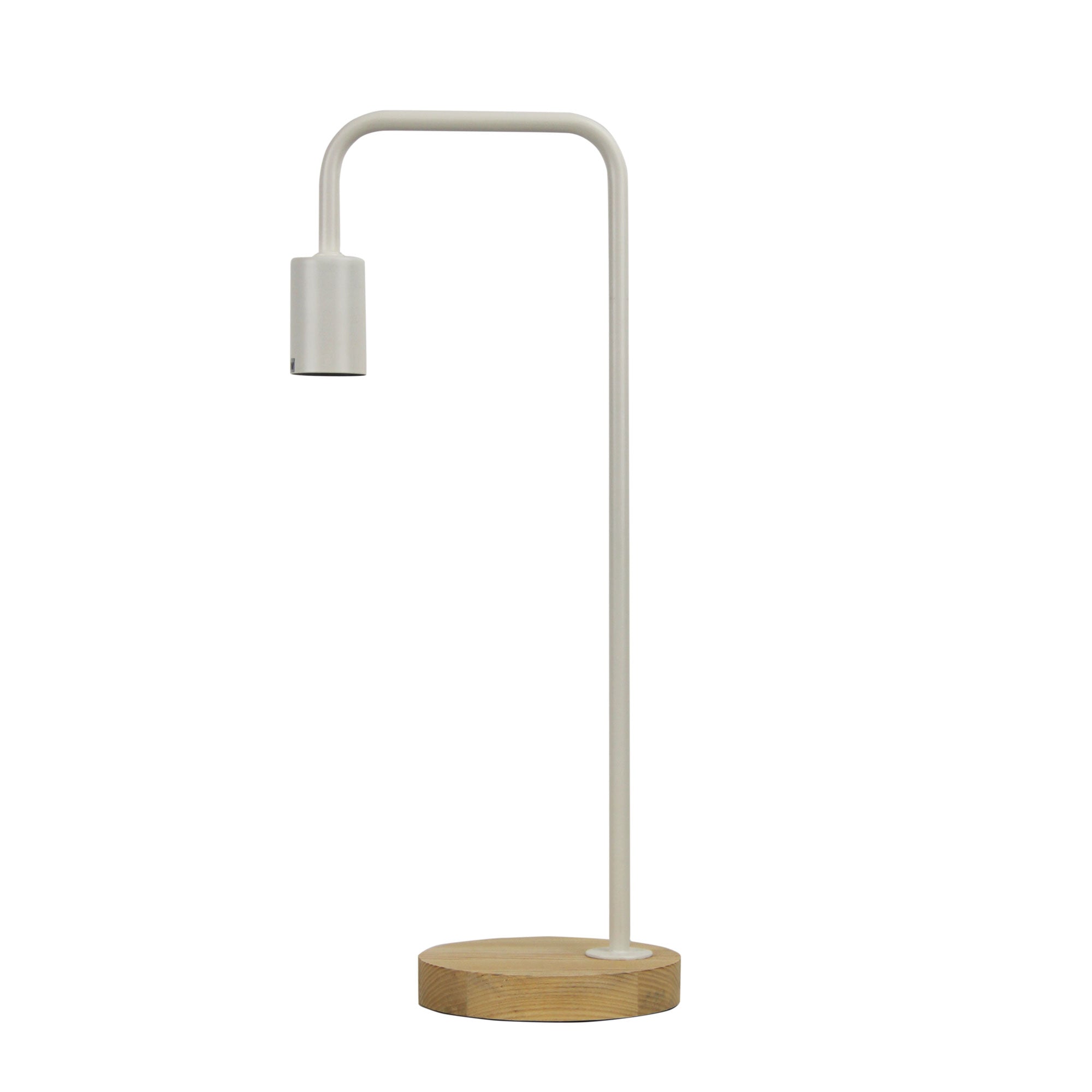 Lane Table Lamp Base Timber With White Arm