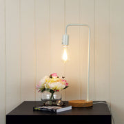 Lane Table Lamp Base Timber With White Arm photo 1