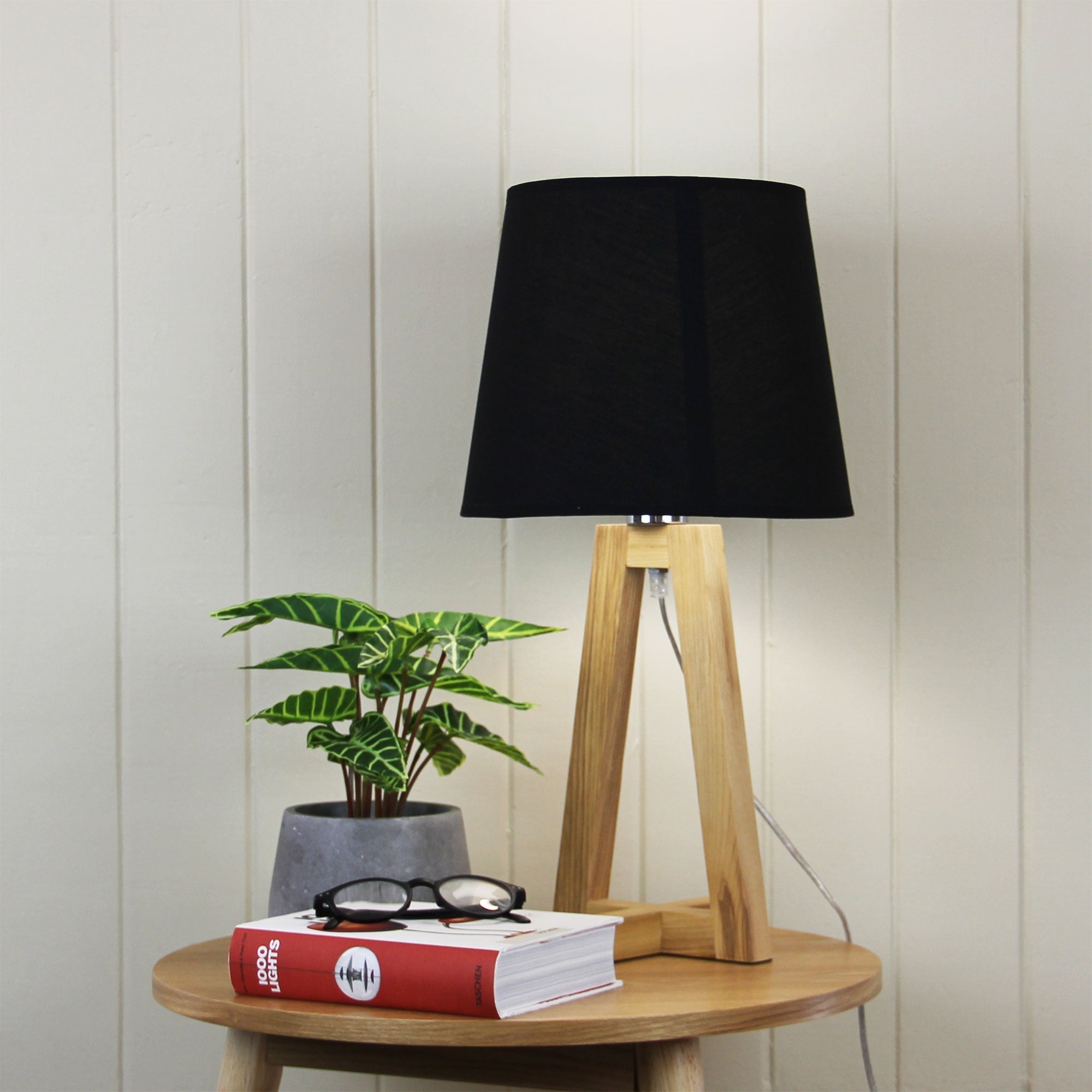 Edra Table Lamp With Black Cotton Shade