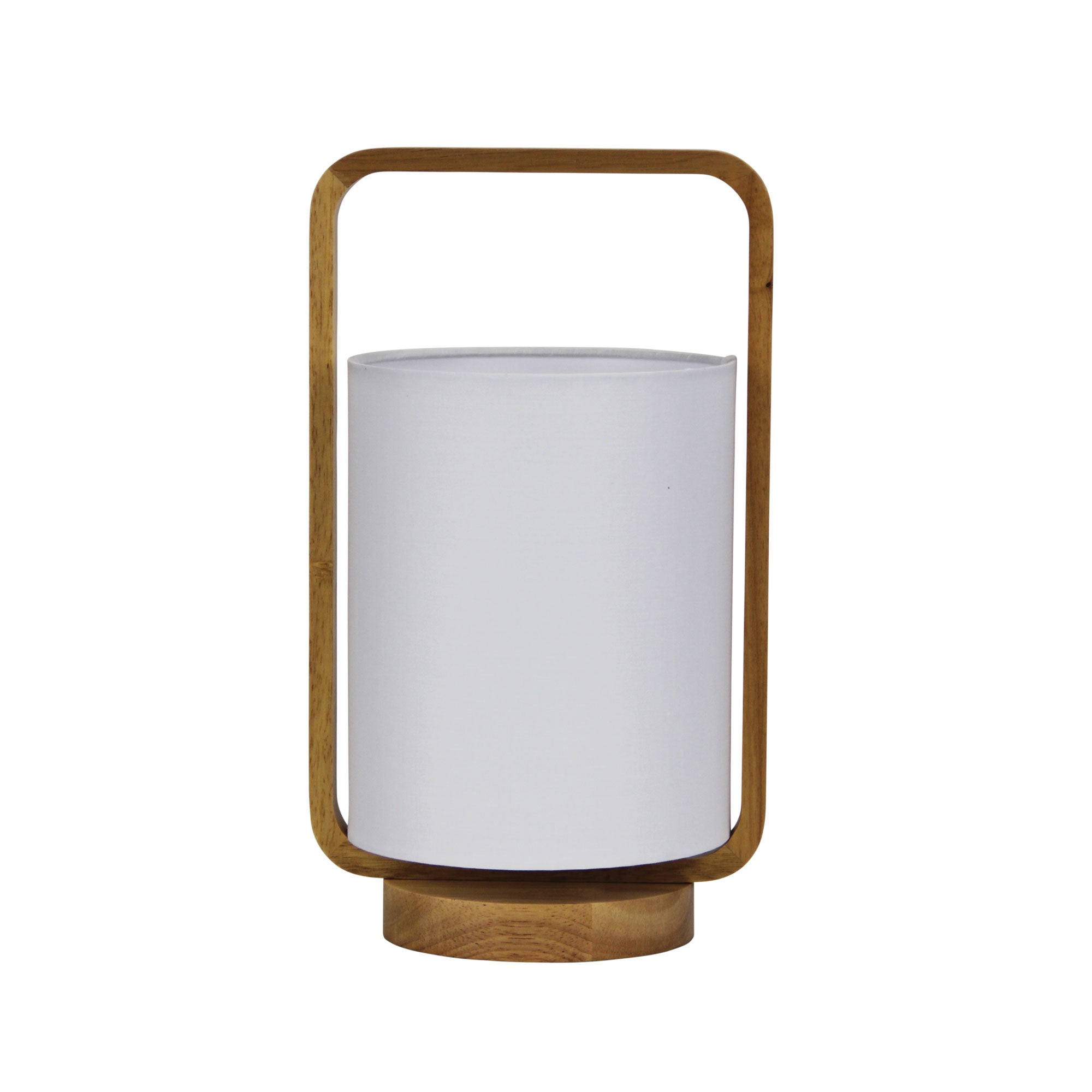 Lucia Table Lamp Wood and White Shade