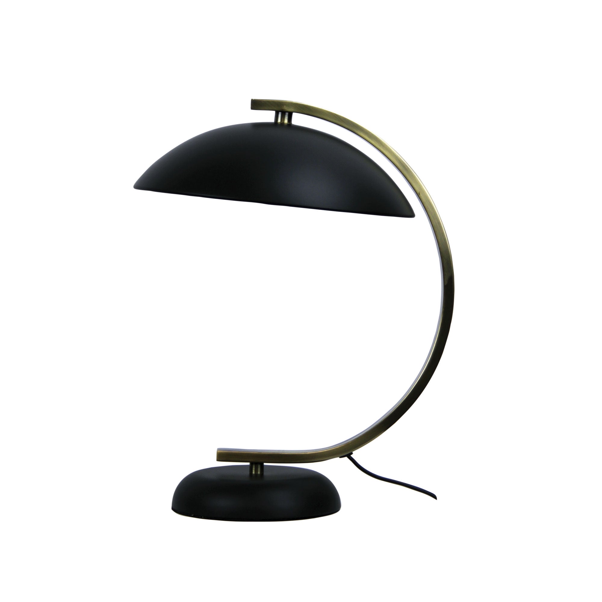 Deco Table Lamp Black and Antique Brass