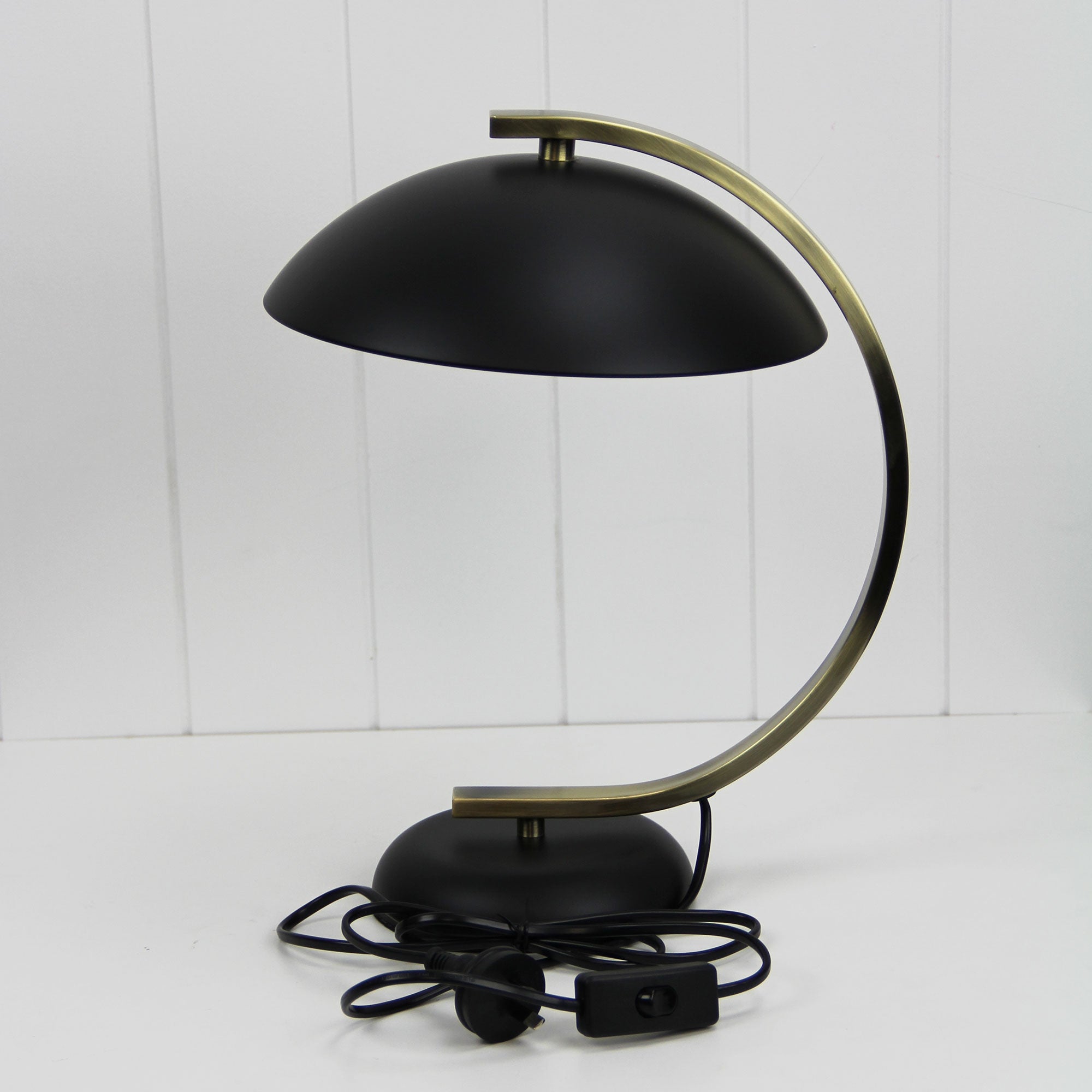 Deco Table Lamp Black and Antique Brass