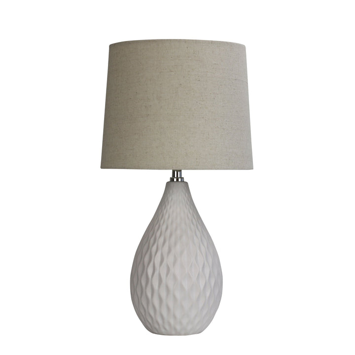 Danu Complete white ceramic table lamp with white shade