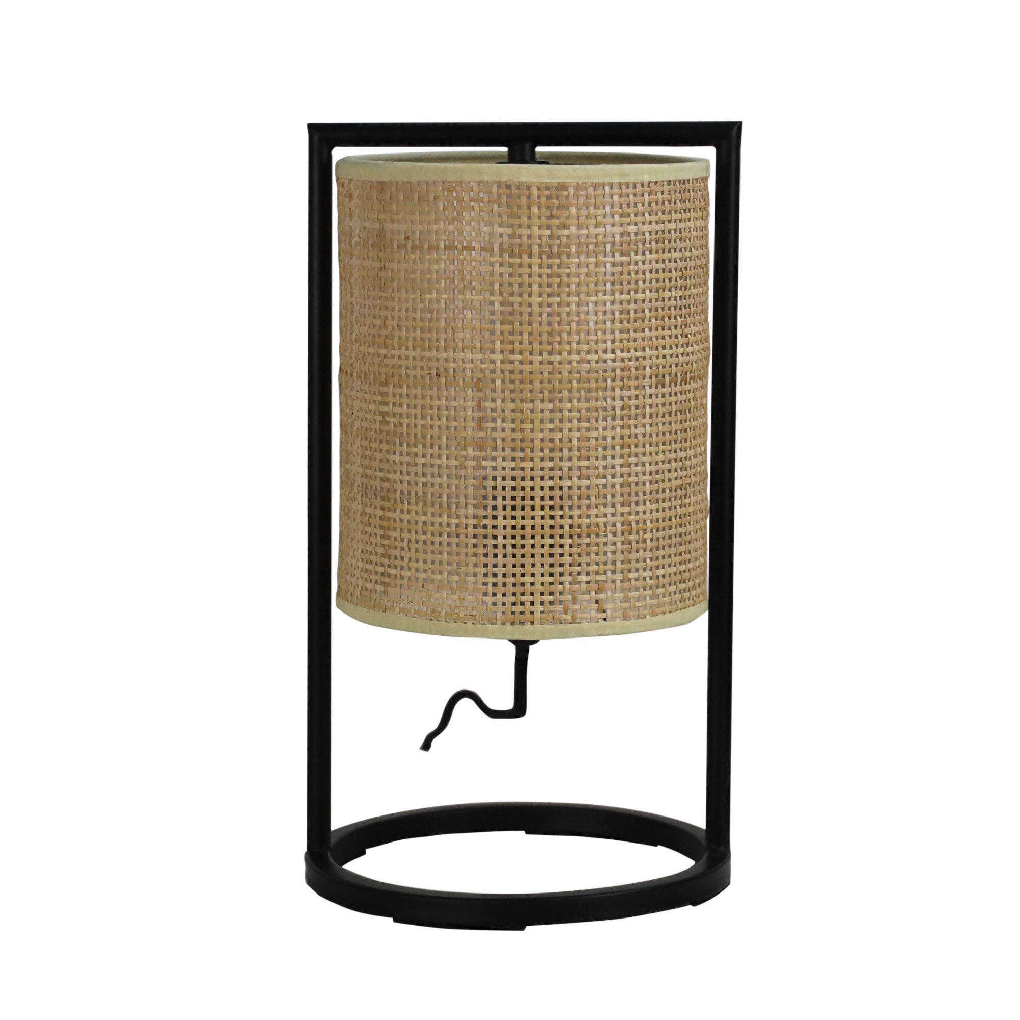 Mandalay Rattan Cane and Black Table Lamp