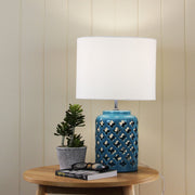 Casbah Teal Ceramic Complete Table Lamp photo 1