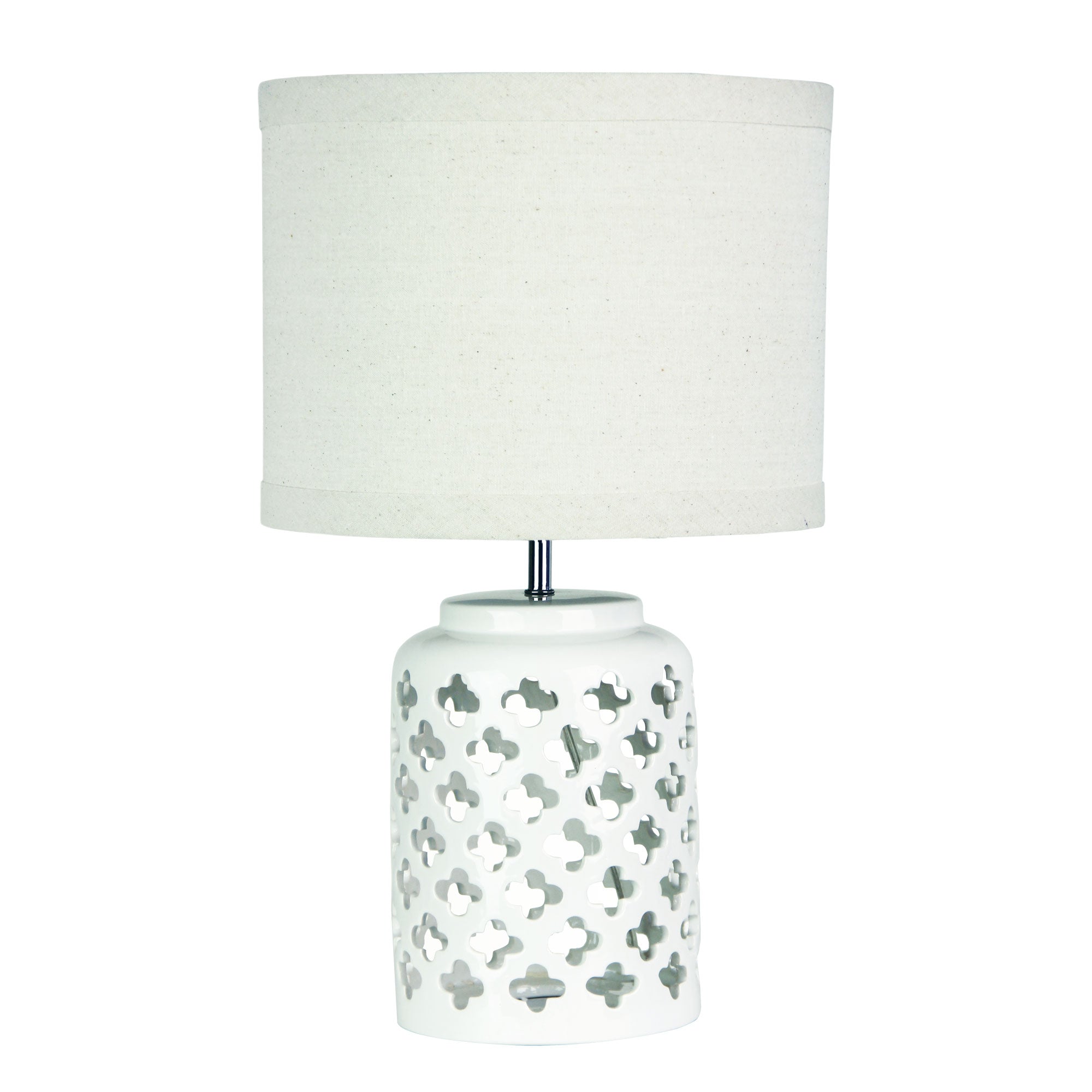 Casbah White Ceramic Complete Table Lamp