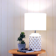 Casbah White Ceramic Complete Table Lamp photo 2