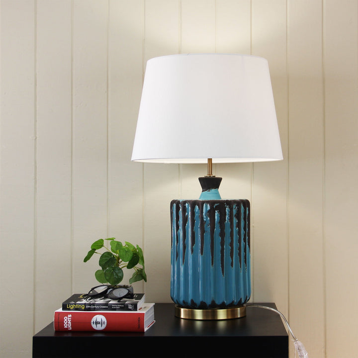Azure Aged Jar Table Lamp