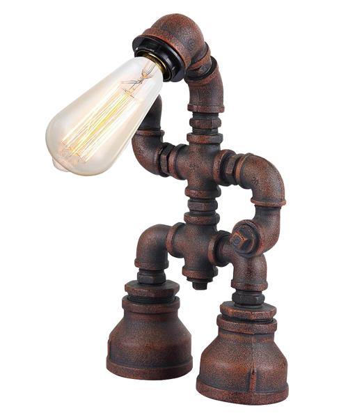 Punk Table Lamp Aged Iron Pipe