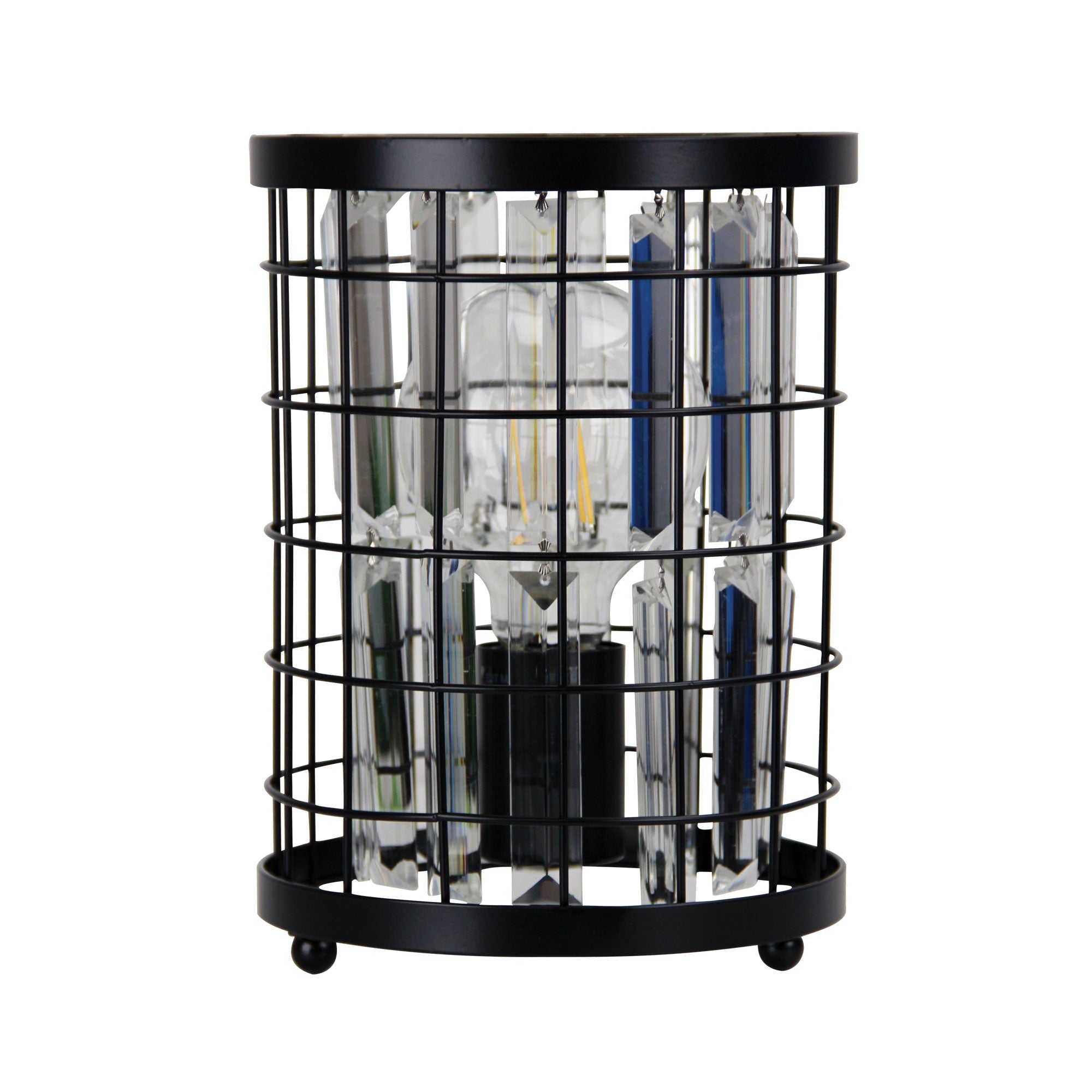Delaware Table Lamp Black and Crystal