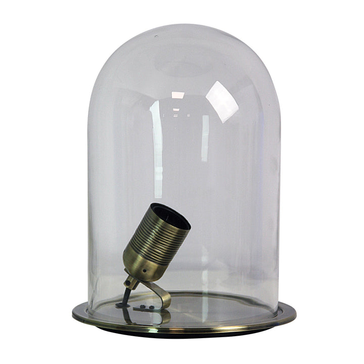 Franklin Table Lamp Antique Brass and Clear Glass