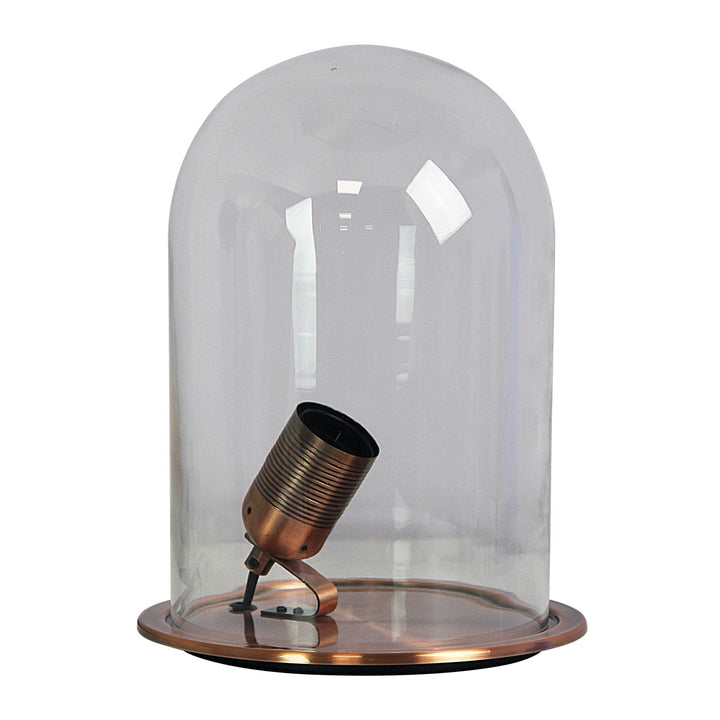 Franklin Table Lamp Antique Copper and Clear Glass