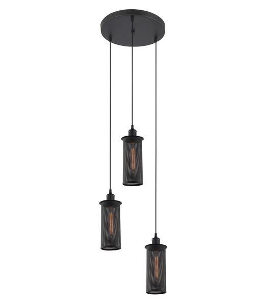 VENETO Black Mesh Decorative 3 Light Pendant - VENETO1X3BK