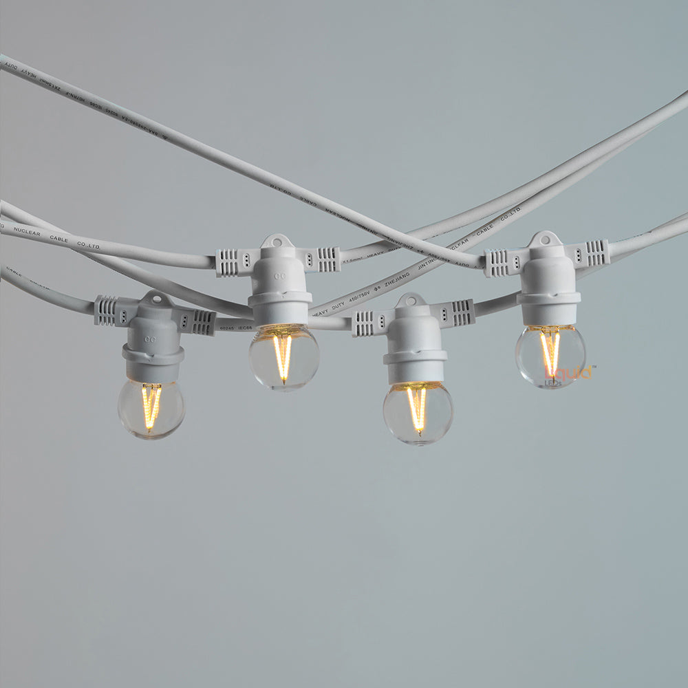 10m White Festoon String Lights with 10 Bulb 240V