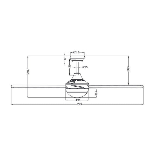 3A Silver AC Ceiling Fan 52" With Light-AC Ceiling Fans With Light-3A