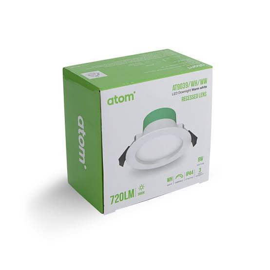 ATOM AT9039 Recessed 8W LED Downlight 90mm cut out-LED Downlight-Atom Lighting