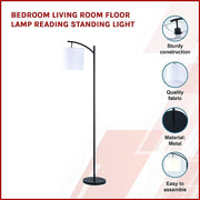 Modern Black Floor Lamp with White Shade & Foot Switch photo 3