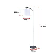 Modern Black Floor Lamp with White Shade & Foot Switch photo 6