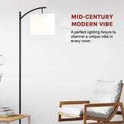 Modern Black Floor Lamp with White Shade & Foot Switch photo 4