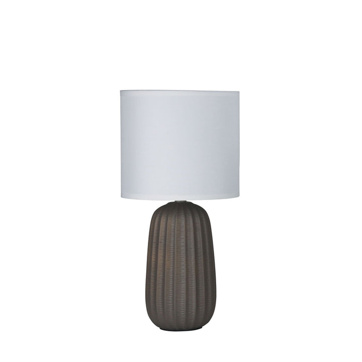 Taupe Complete Table Lamp with LED Tri Colour bulb option-TABLE AND FLOOR LAMPS-Oriel