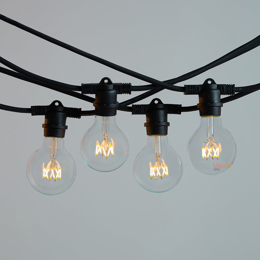 10m Black Festoon String Lights with 10 Bulb 240V