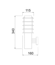 Borda Exterior Louvred Wall Light 304 Stainless Steel Black IP44 - BORDA1 photo 2