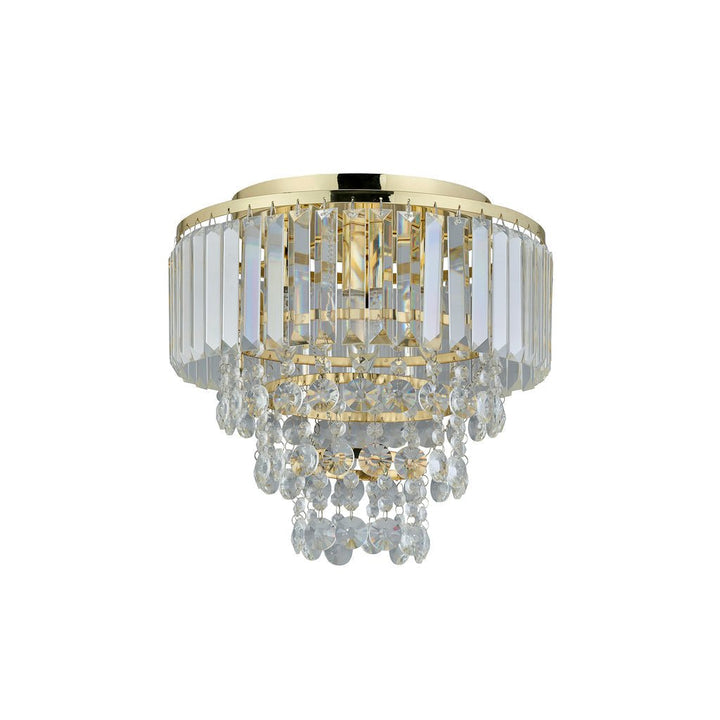 Caia 3 Light Crystal Pendant Gold - LL002CL121G-Ceiling Crystals-Lexi Lighting