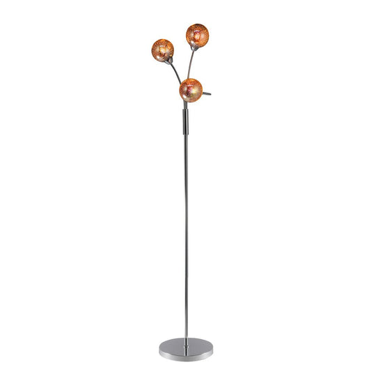 Candice Futuristic Chrome 3 Light Floor Lamp