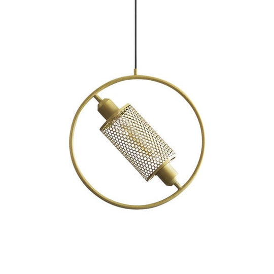 CHITA Industrial Mesh Vintage Gold Finish Pendant