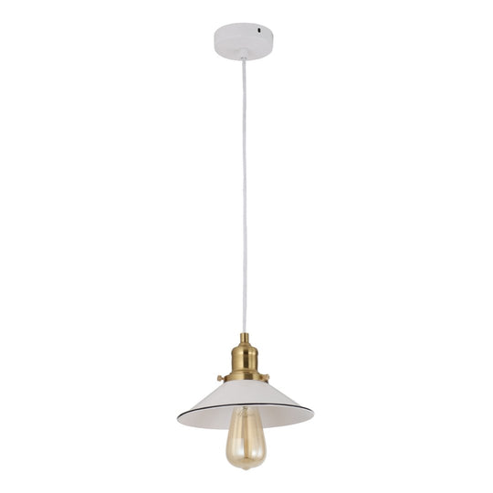Cerema Coolie Mini White with Antique Brass & Black Highlight Pendant Lights
