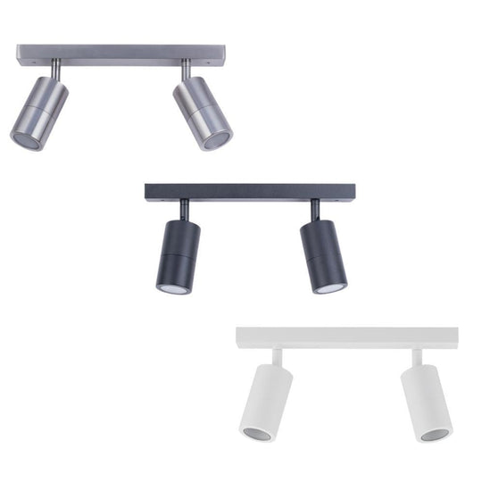 CLA PG2BAR - 2xGU10 2 Light Bar Adjustable Rail Ceiling Spot Light IP44