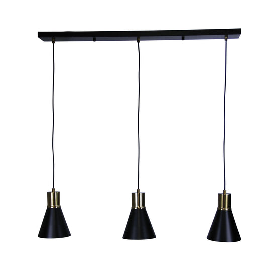 Como 3 Light Pendant Antique Brass & Black - OL67513AB