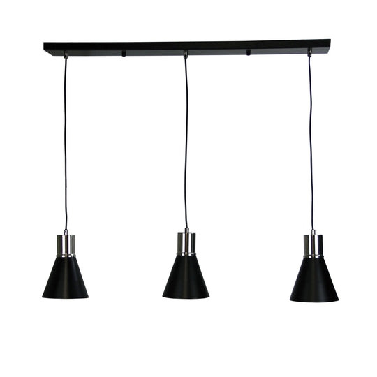 Como 3 Light Pendant Brushed Chrome & Black - OL67513BC
