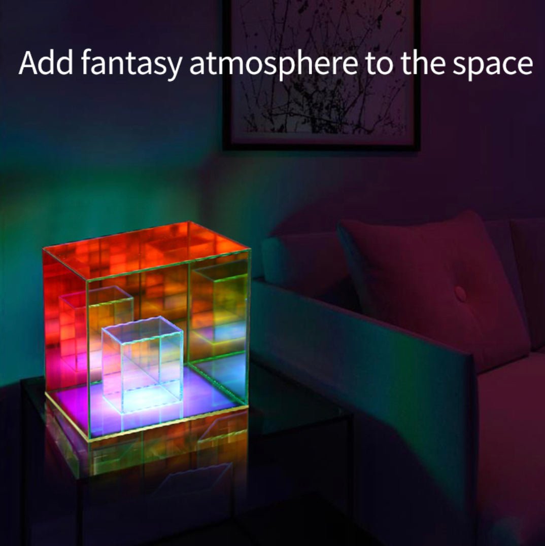 Colorful 3D Cube RGB modern desk decoration-Night Lights-Dropli
