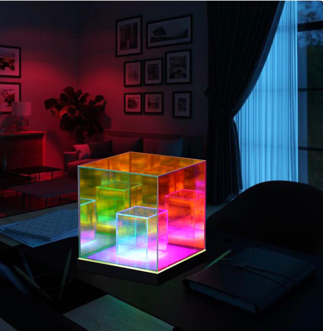 Colorful 3D Cube RGB modern desk decoration-Night Lights-Dropli