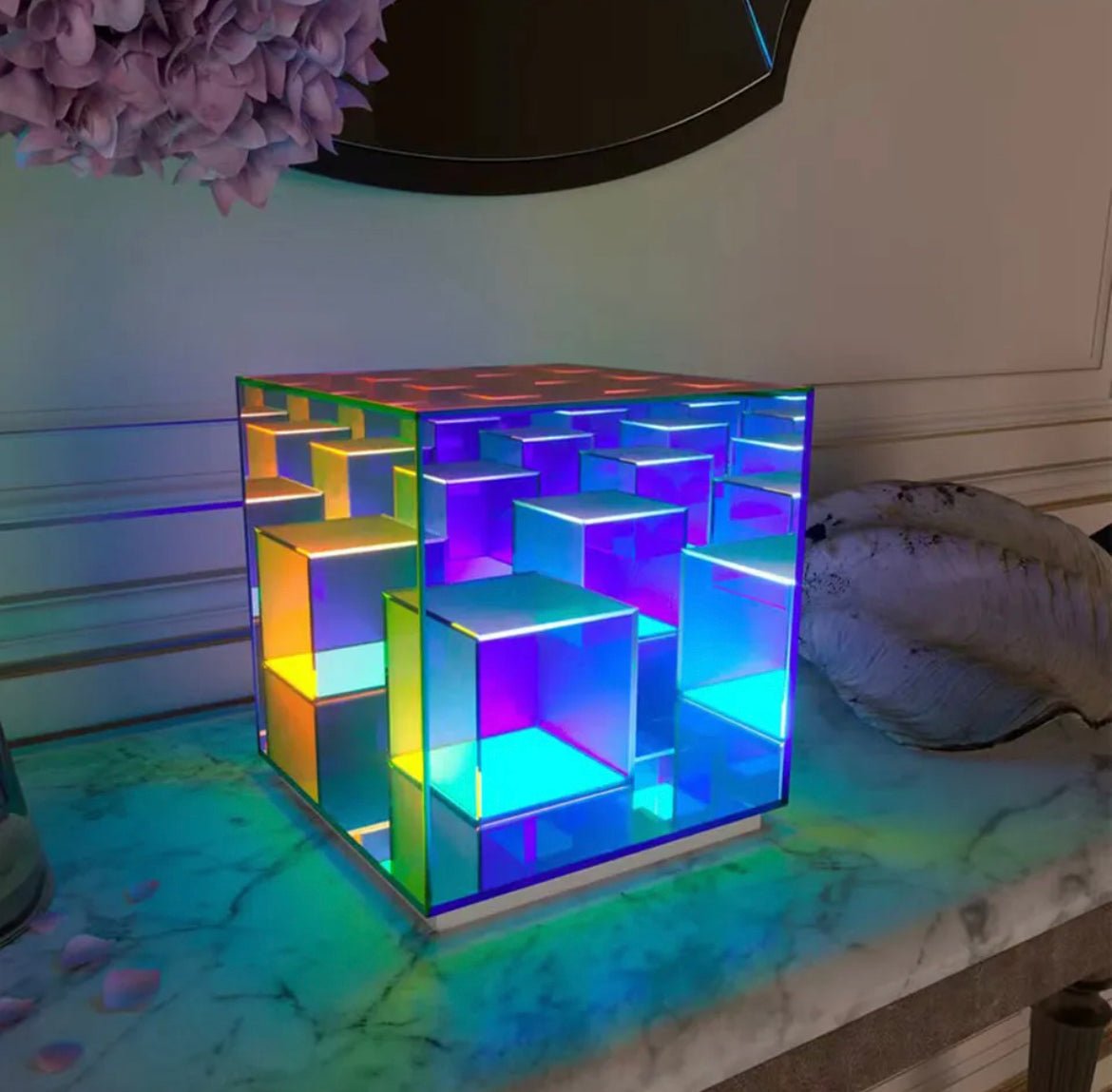 Colorful 3D Cube RGB modern desk decoration-Night Lights-Dropli
