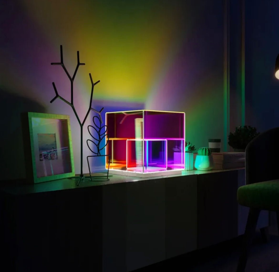 Colorful 3D Cube RGB modern desk decoration-Night Lights-Dropli