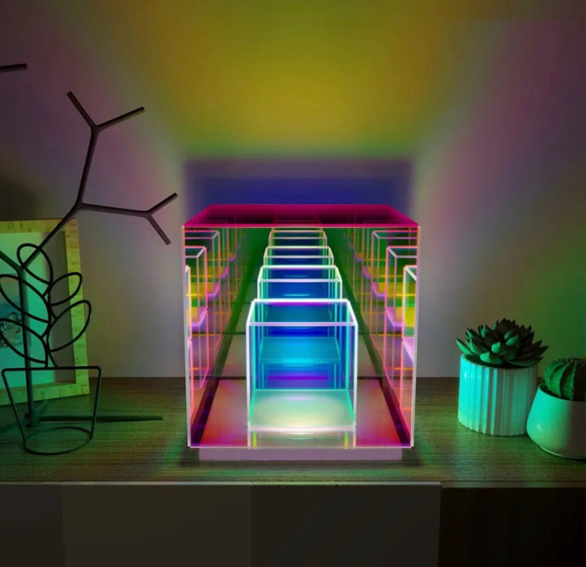 Colorful 3D Cube RGB modern desk decoration-Night Lights-Dropli