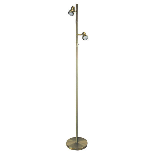 Daxam 2 Light Floor Lamp LED Antique Brass - SL98592AB
