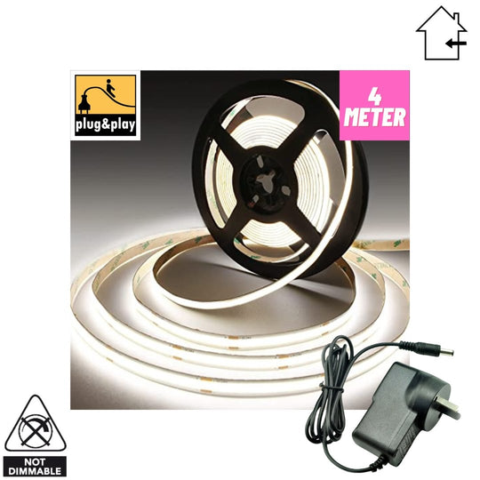 DIY 4 meter Cool White LED Strip Lighting Kit