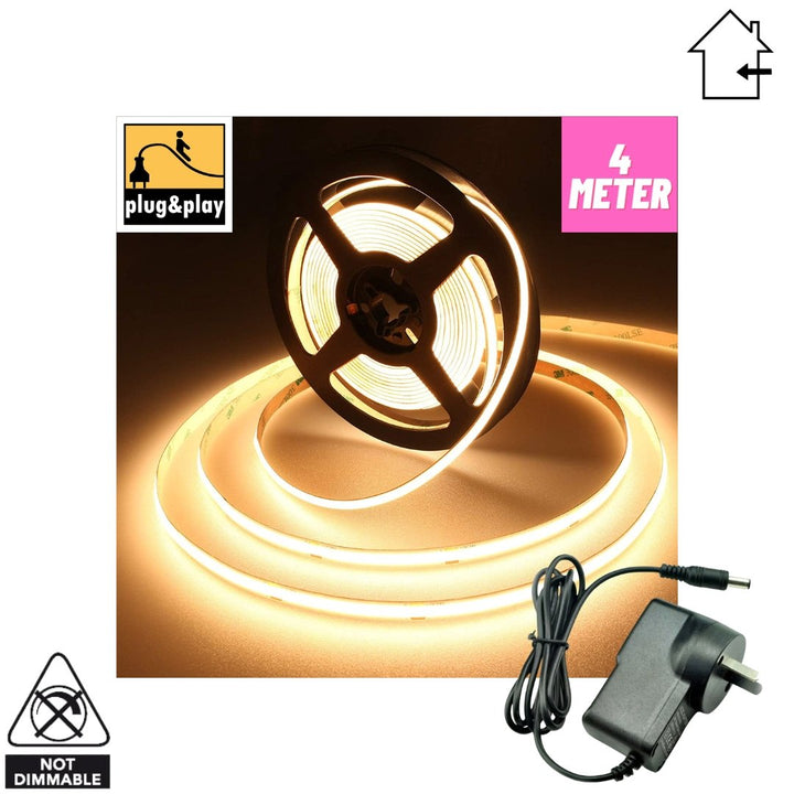DIY 4 meter Warm White LED Strip Lighting Kit-Strip light-Dropli