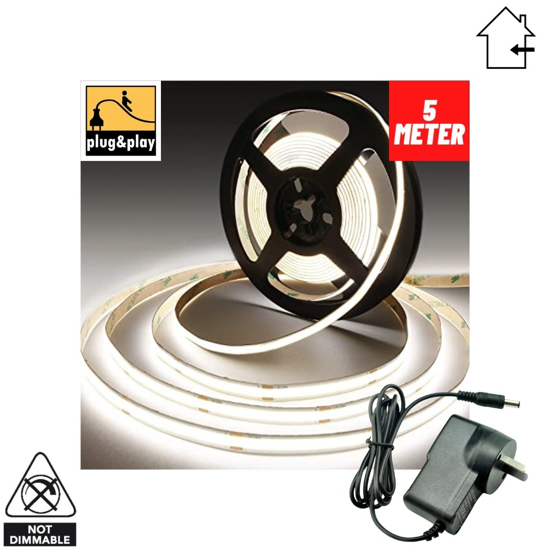 DIY 5 meter Cool White LED Strip Lighting Kit Strip light Dropli ...