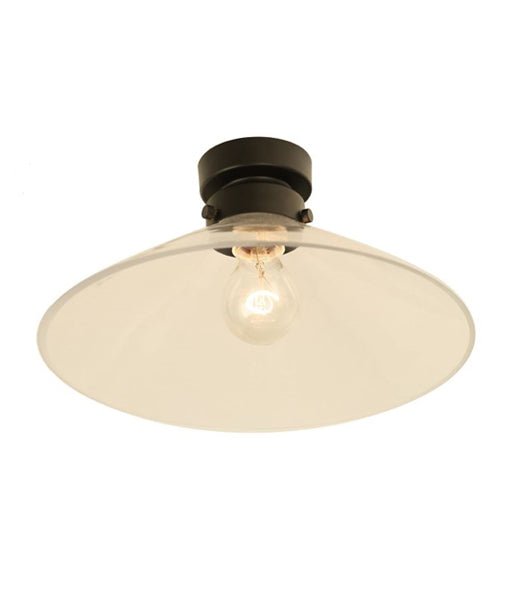 DIYBAT DIY Black Batten Fitting With Clear Large Cone Shape Glass DI Cosmo Lighting Kensington