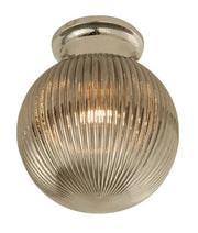 DIYBAT DIY Chrome Batten Fitting With Smoke Large Spherical Ribbed Shape Glass - DIYBAT12 photo 1