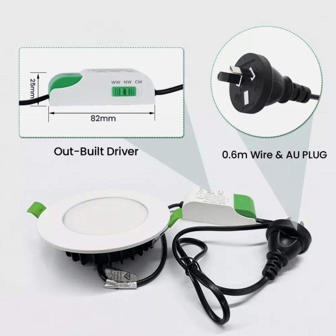 DL110S 10W Tri-Colour Dimmable Aluminium LED Mini Downlight 70mm Cut Out-LED downlight-COPY