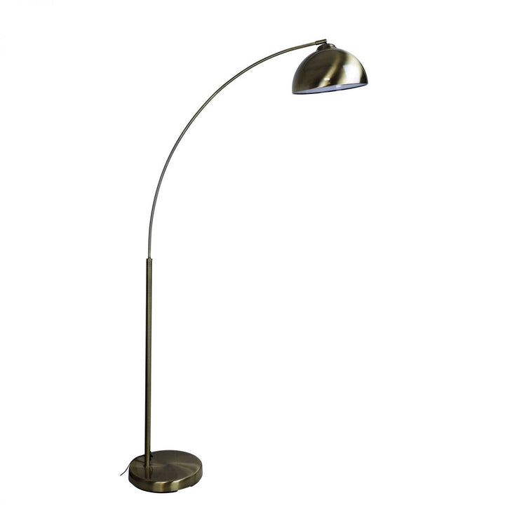 Dome 1 Light Floor Lamp Arc Antique Brass - SL91201AB-Floor Lamps-Oriel Lighting