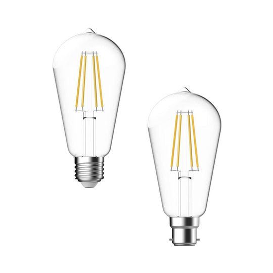 7W LED Dimmable Pear Shape Filament Clear Globe - B22/E27