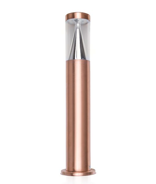 Exterior 12V LED Bollard Light 6W 3000K Copper With Flange IP67 - PORTUS1FLC-Bollard Lights-CLA Lighting