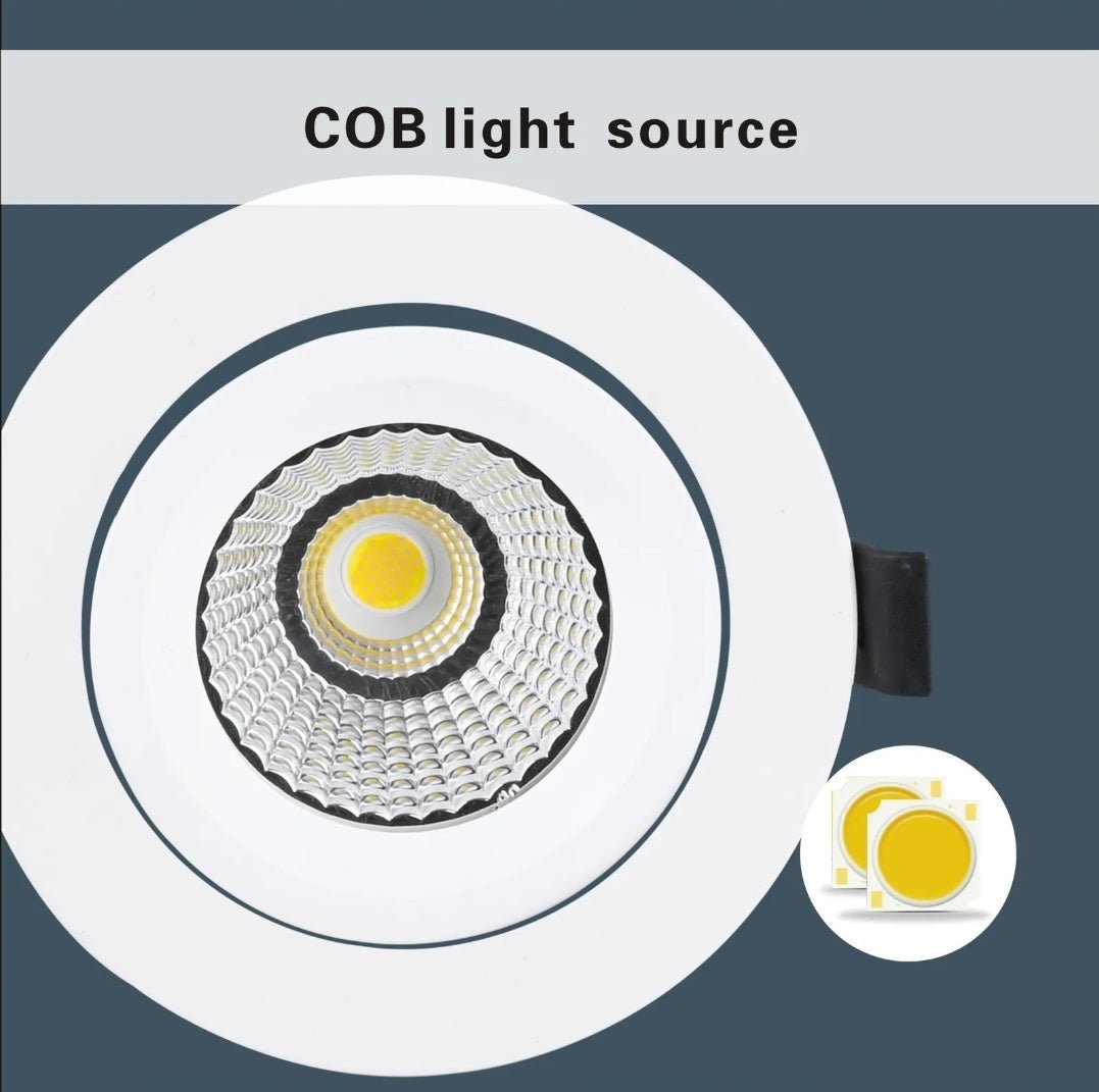 EYRE 13W Tri-Colour Dimmable COB Low-glare Tiltable LED Downlight 90mm Cut Out-LED Downlight-Eclux