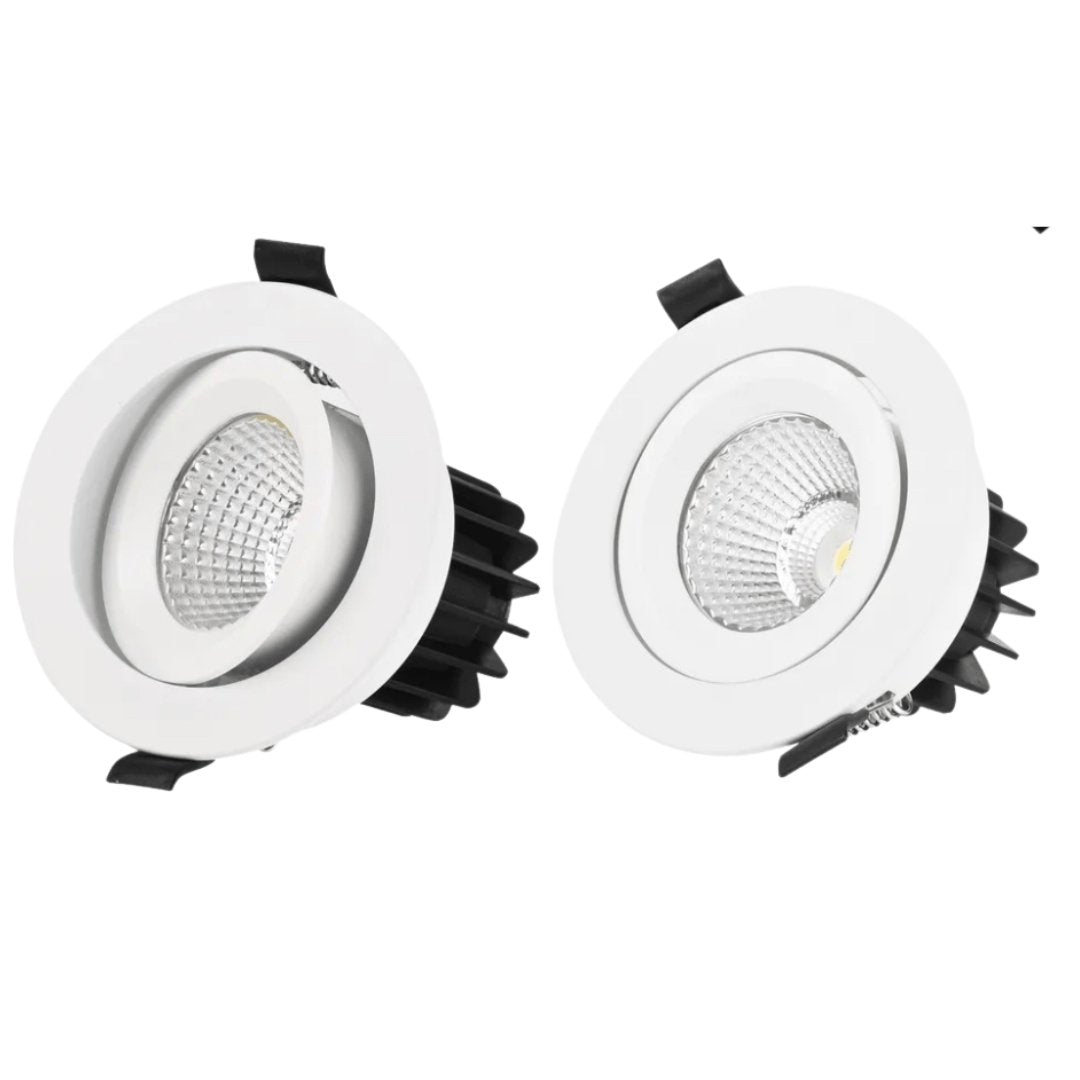EYRE 13W Tri-Colour Dimmable COB Low-glare Tiltable LED Downlight 90mm Cut Out-LED Downlight-Eclux